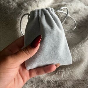 Elegant Gray Velvet Pouch